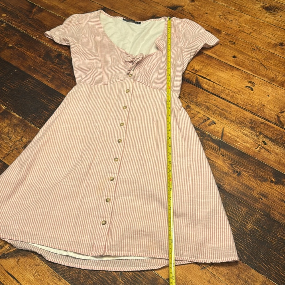 Abercrombie Linen Stripped Button Down Mini Dress… - image 6